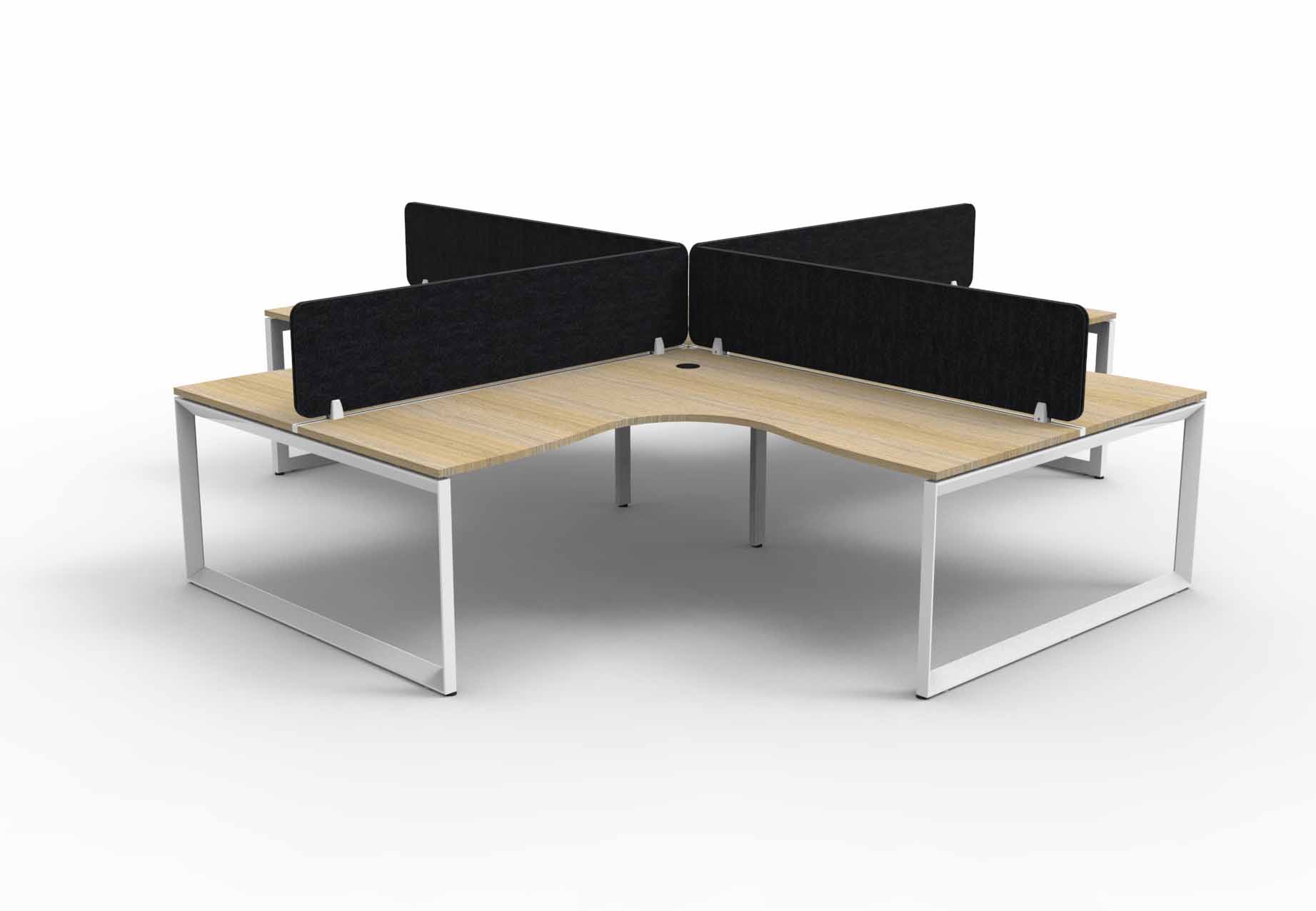 Loop 4 Person Corner Workstation - with Eco Screen